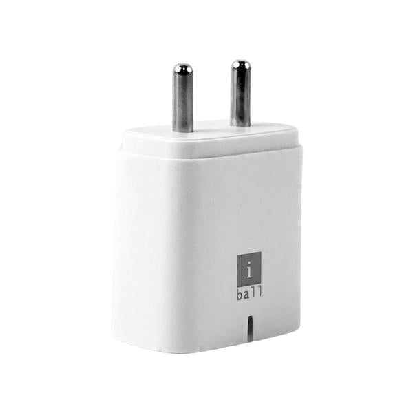 iBall Dual USB Wall Charger 5V/3.1A igh-Speed Dual Port Fast Charging Adapte (1 Pc)