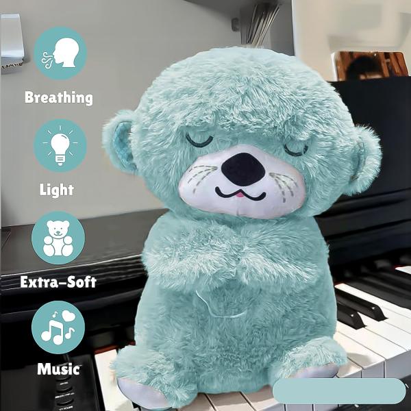 Soft Plush Musical Teddy Bear Toy with LED Light (1 Pc)